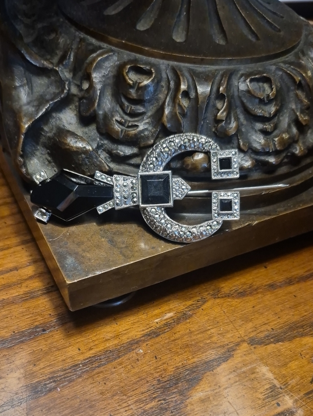 1928 Art Deco Revival Brooch Missing Pin Stop
